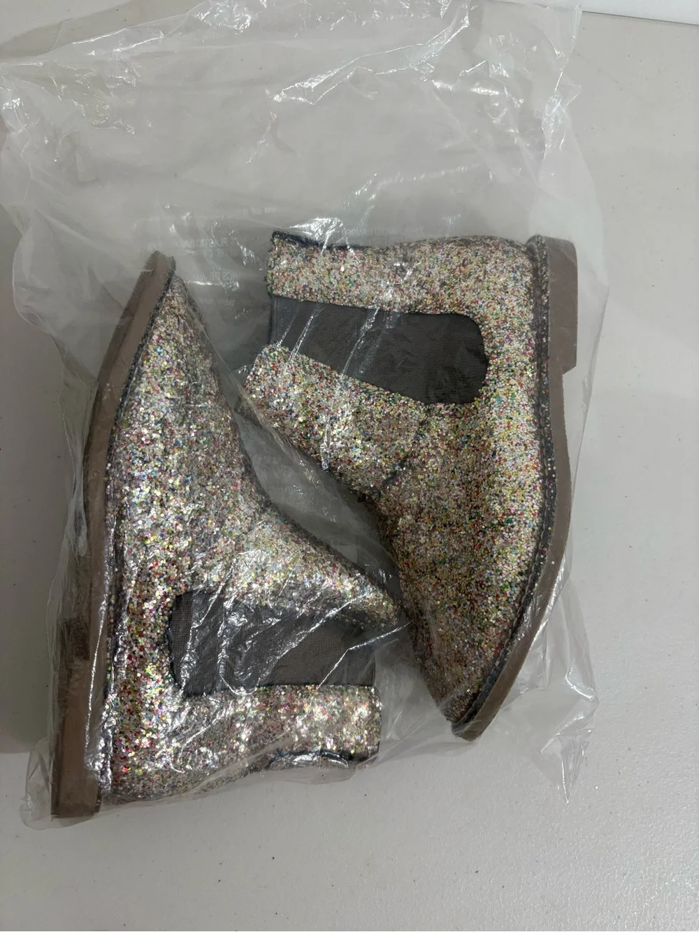 Crewcuts Girls Multicolor Glitter Chelsea Boots